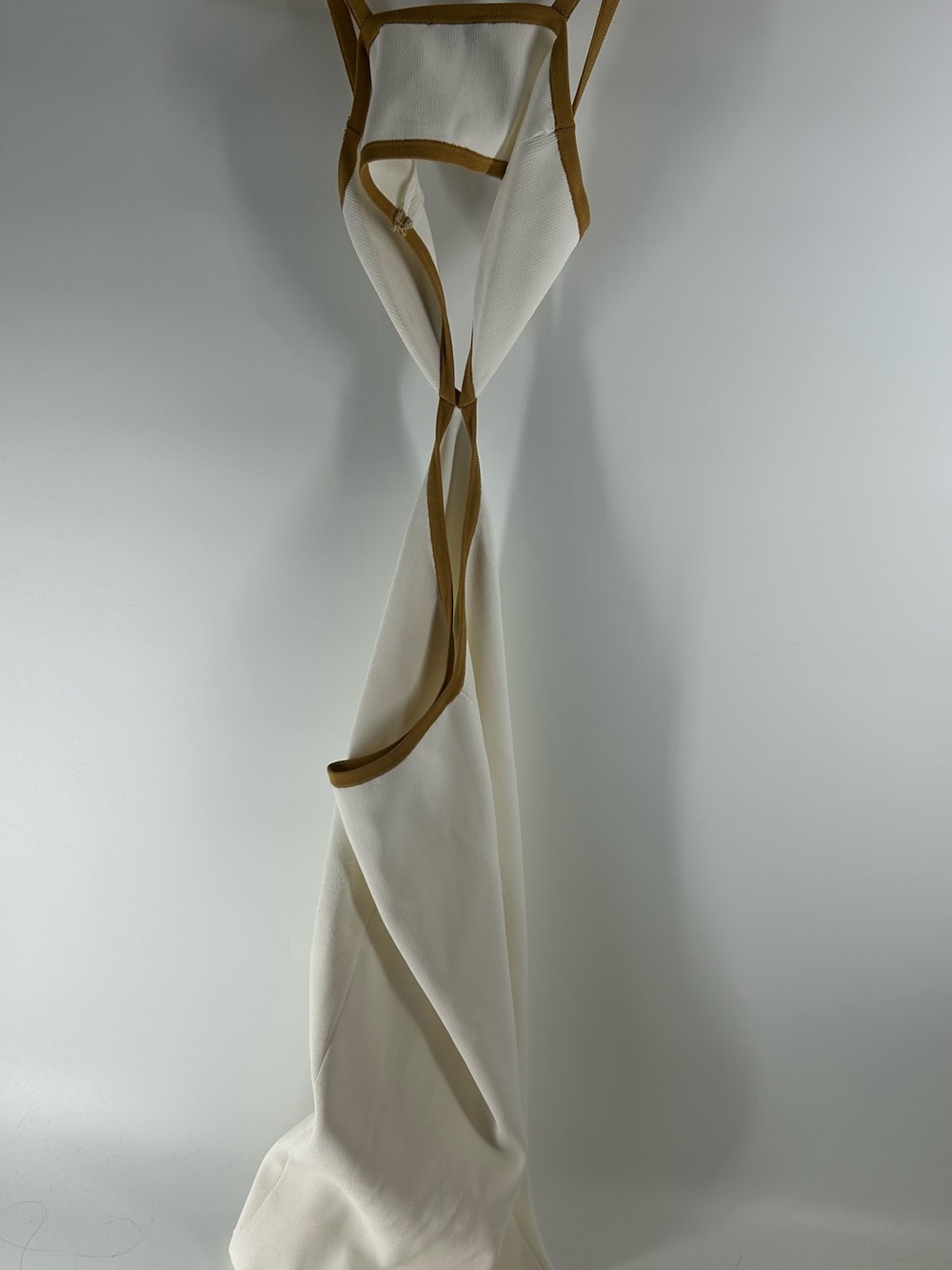 Significant Other Cream Midi Dress with Tan Accent and Cutout Waist - Picture 5 of 9